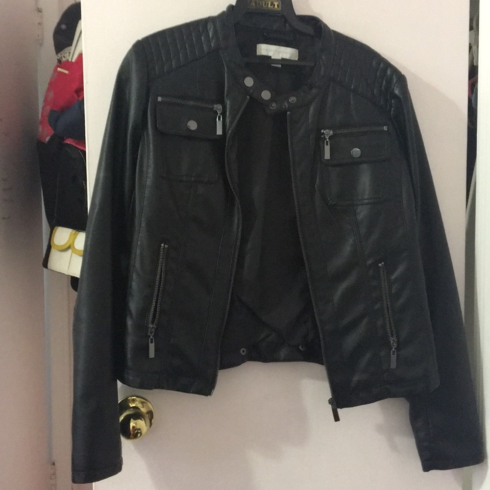 Black leather jacket